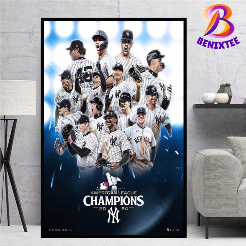 2024 MLB American League Champions The New York Yankees Clinched MLB Postseason World Series Home Decor Poster Canvas