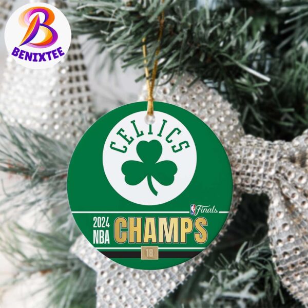 2024 NBA Champions Finals With 18th NBA Title Boston Celtics Christmas Tree Decorations Ornament