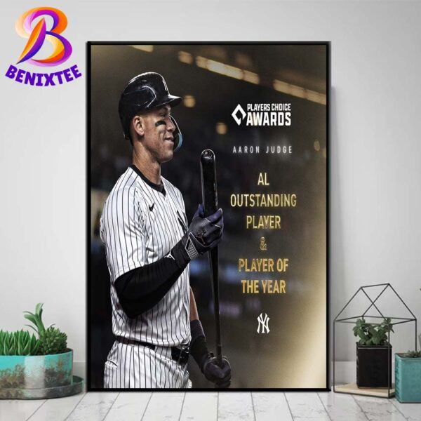 Aaron Judge 2024 Player Of The Year And American League Outstanding Player Of The Year Home Decor Poster Canvas