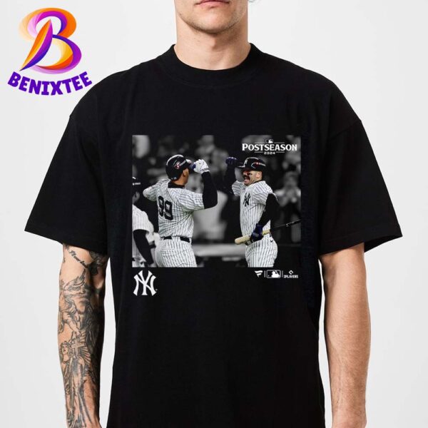 Aaron Judge And Austin Wells New York Yankees 2024 MLB Postseason Moments Classic T-Shirt