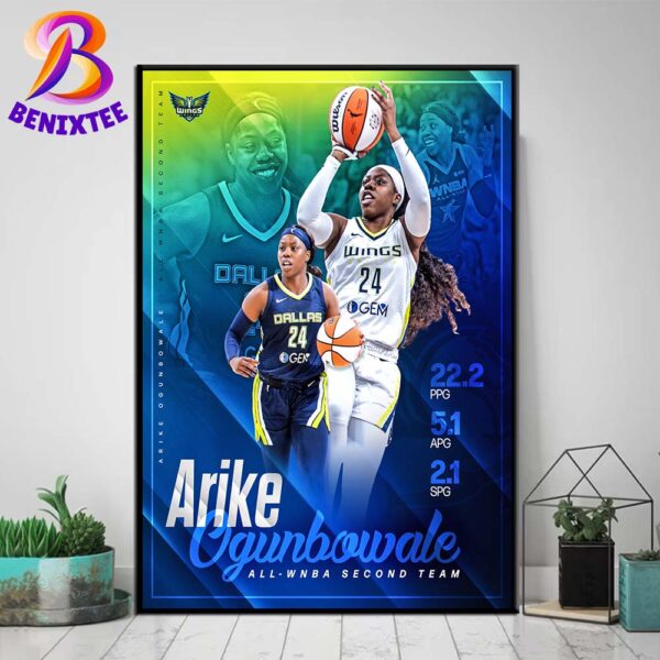 Arike Ogunbowale Dallas Wings Has Been Named To The All-WNBA Second Team 2024 Home Decor Poster Canvas