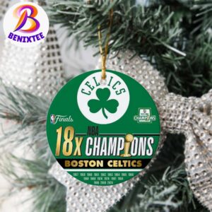 Boston Celtics NBA 18X Champions 2024 NBA Champions Christmas Holiday Decorations Ornament