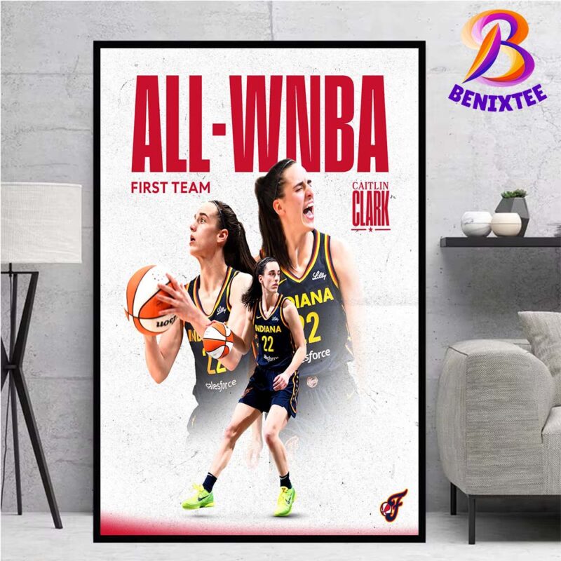 Caitlin Clark Indiana Fever On Being Named To All WNBA First Team 2024 Poster Canvas For Home Decor