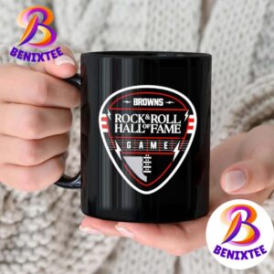 Cleveland Browns NFL Reveal Performers For Inaugural Rock And Roll Hall Of Fame Game 2024 Logo Ceramic Mug