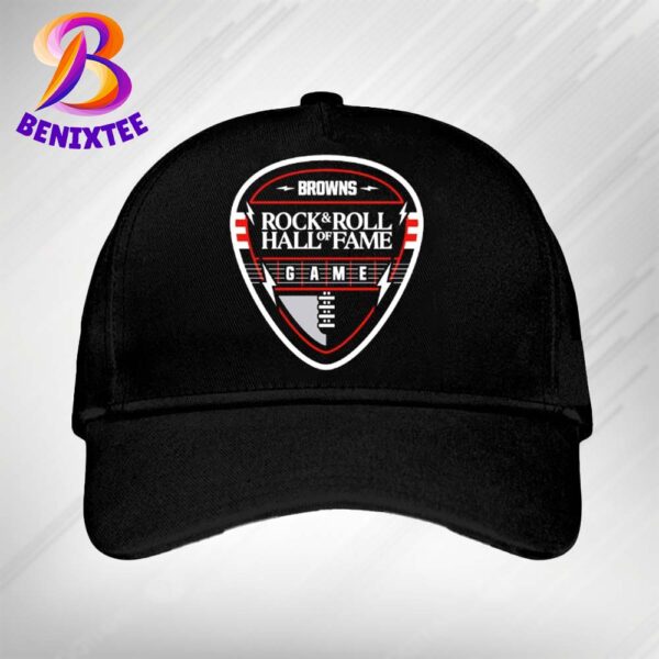 Cleveland Browns NFL Reveal Performers For Inaugural Rock And Roll Hall Of Fame Game 2024 Logo Classic Cap Snapback Hat