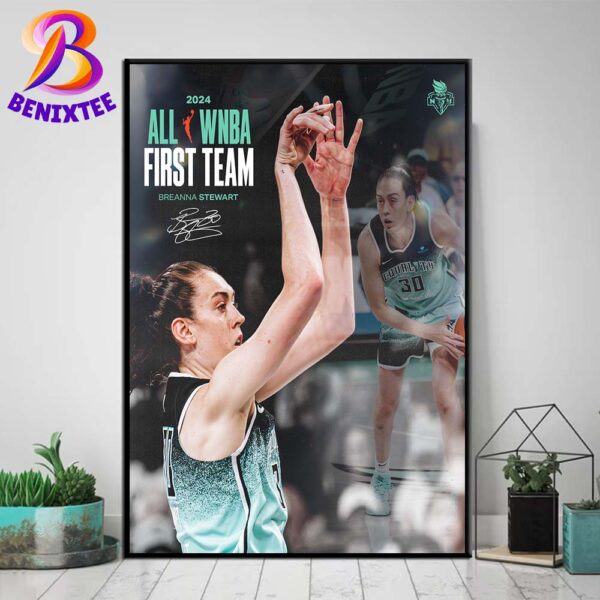 Congrats Breanna Stewart New York Liberty All-WNBA First Team 2024 Home Decor Poster Canvas