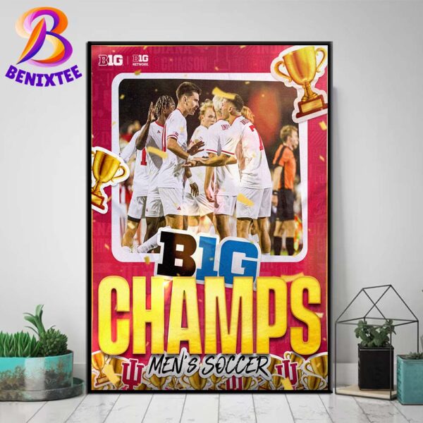 Congrats Indiana Clinches Share of 2024 Big Ten Men’s Soccer Title Home Decor Poster Canvas