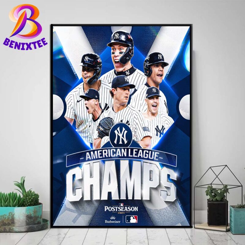 Congrats New York Yankees 2024 American League Champions Clinched MLB Postseason World Series 2024 Poster Canvas For Home Decor