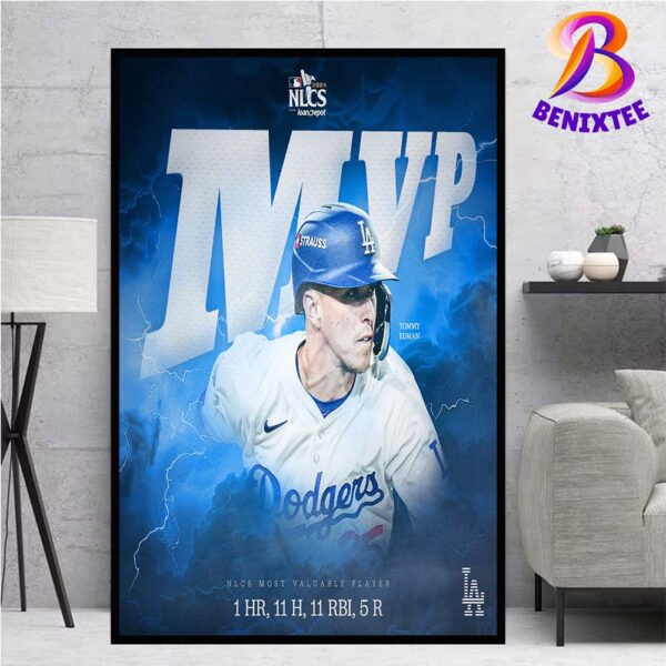 Congrats Tommy Edman From Los Angeles Dodgers MLB 2024 NLCS MVP Home Decor Poster Canvas