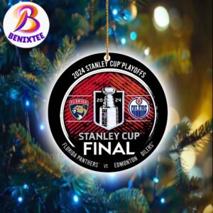 Edmonton Oilers Vs Florida Panthers 2024 Stanley Cup Final Matchup Dueling Hockey Christmas Tree Decorations Ornament