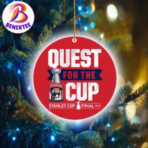 Florida Panthers Quest For The Cup NHL Stanley Cup Final Champions 2024 Celebration Xmas Gift Christmas Holiday Ornament