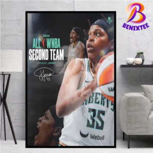 Jonquel Jones New York Liberty Has Been Named To The All-WNBA Second Team 2024 Poster Canvas For Home Decor