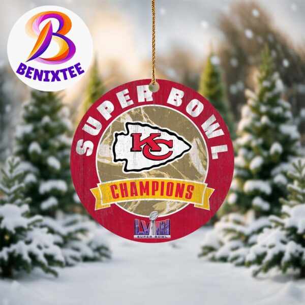 Kansas City Chiefs Super Bowl LVIII Football Champions 2024 NFL Christmas Tree Decorations Ceramic Ornament