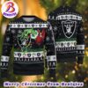 NFL Las Vegas Raiders Football Custom Name Grinch Drink Up 2024 Gift For Holiday Ugly Christmas Sweater