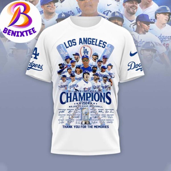 Los Angeles Dodger Major League Baseball Thank You For The Memories MLB World Series 2024 Champions Classic T-Shirt