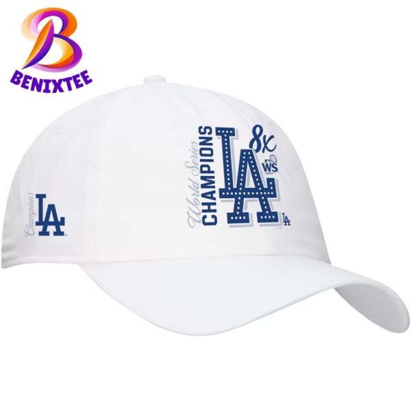 Los Angeles Dodgers 8-Time 8x MLB World Series 2024 Champions White Classic Cap Snapback Hat