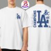 Los Angeles Dodgers MLB 2024 World Series Champions Custom Name And Number Two Sides Print T-Shirt