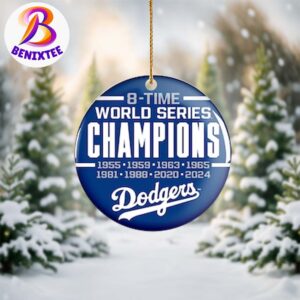 Los Angeles Dodgers 8-Time Dodgers 2024 MLB World Series Champions Holiday Christmas Decorations Ornament