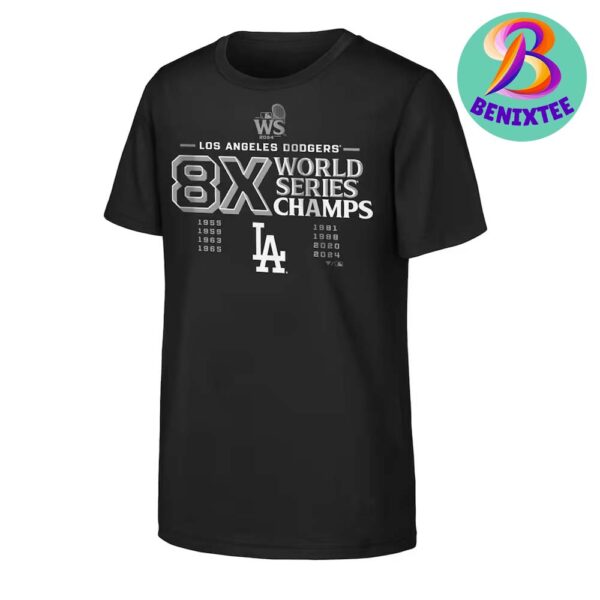 Los Angeles Dodgers 8x MLB World Series Champions 2024 Vintage T-Shirt