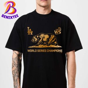 Los Angeles Dodgers Fanatics Exclusive Cali Bear 2024 World Series Champions Classic T-Shirt