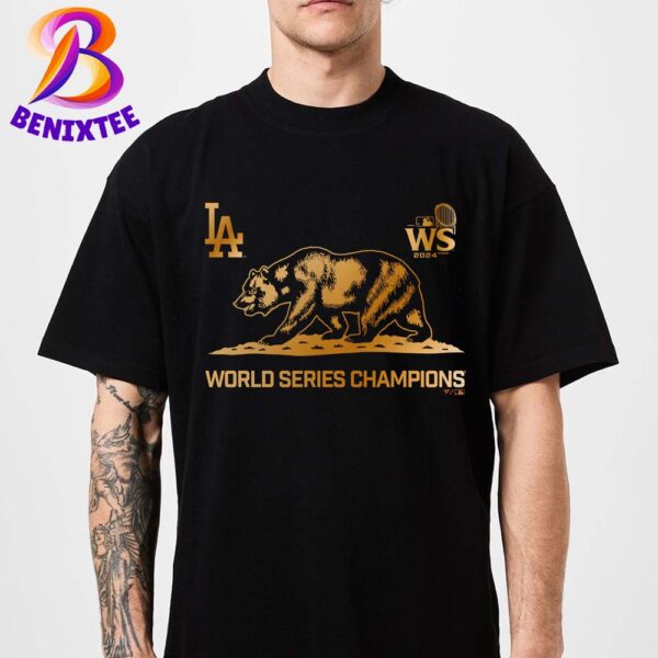 Los Angeles Dodgers Fanatics Exclusive Cali Bear 2024 World Series Champions Classic T-Shirt