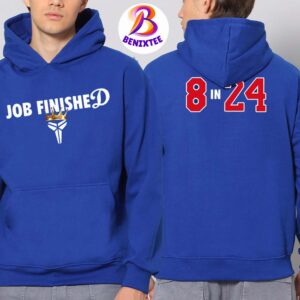 Los Angeles Dodgers Job Finished 8 In 24 Kobe Bryant Nike Gear Via Vanessa Bryant Two Sides Print Hoodie Shirt