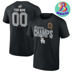 Los Angeles Dodgers MLB 2024 World Series Champions Custom Name And Number Two Sides Print T-Shirt