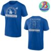 Los Angeles Dodgers MLB 2024 World Series Champions Custom Name And Number Two Sides Print T-Shirt