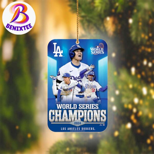 Los Angeles Dodgers Mookie Betts And Shohei Ohtani Yoshinobu Yamamoto WinCraft 2024 MLB World Series Champions Ornament