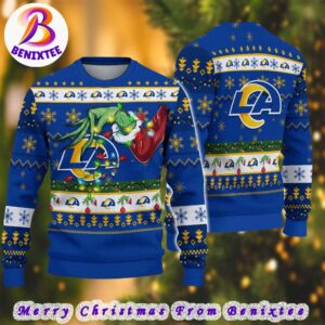 Los Angeles Rams NFL Special Grinchs Hand Football 2024 Gift For Family Ugly Christmas Sweater