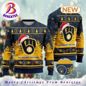 MLB Milwaukee Brewers 2024 Xmas Pattern Knitted Ugly Christmas Sweater