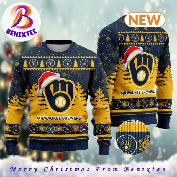 MLB Milwaukee Brewers 2024 Xmas Pattern Knitted Ugly Christmas Sweater