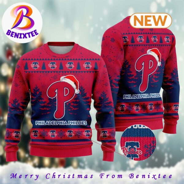 MLB Philadelphia Phillies 2024 Xmas Pattern Knitted Ugly Christmas Sweater