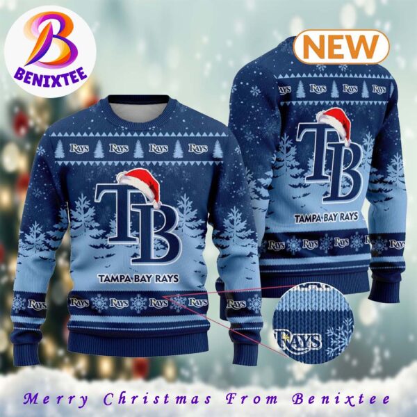 MLB Tampa Bay Rays 2024 Xmas Pattern Knitted Ugly Christmas Sweater