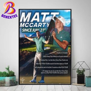 Matt McCarty Became Just One Of Six Players To Win In His First Three Events On The PGA Tour 2024 Home Decor Poster Canvas