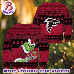 NFL Atlanta Falcons Football Grinch Gift For Men And Women 2024 Ugly Christmas Sweater