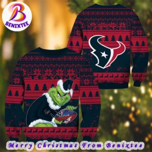 NFL Houston Texans Football Grinch Xmas Pattern Knitted Ugly Christmas Sweater