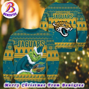 NFL Jacksonville Jaguars Football Grinch Xmas Pattern Knitted Ugly Christmas Sweater