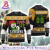 NFL Pittsburgh Steelers Football Grinch Xmas Pattern Knitted Ugly Christmas Sweater