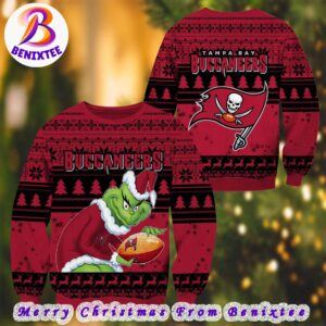 NFL Tampa Bay Buccaneers Football Grinch Xmas Pattern Knitted Ugly Christmas Sweater