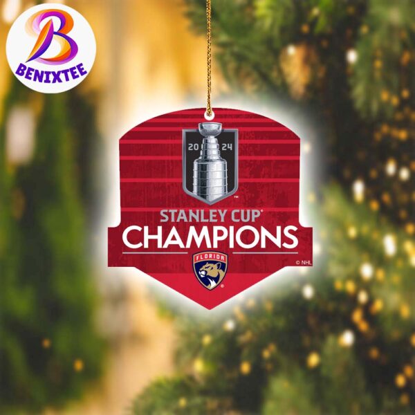 NHL Florida Panthers 2024 Stanley Cup Champions Xmas Gift Christmas Holiday Ornament