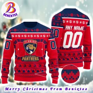 NHL Florida Panthers Personalized Custom Name And Number Custom Knitted Ugly Christmas Sweater