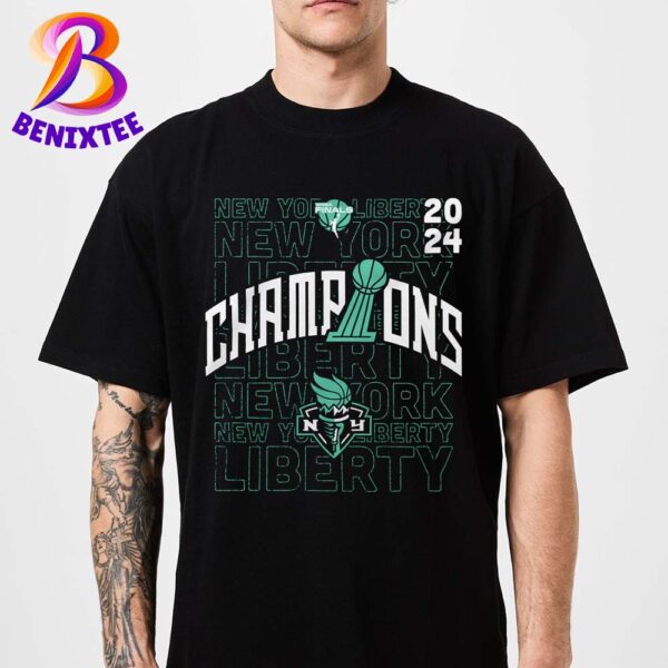 New York Liberty Stadium Essentials Black 2024 WNBA Finals Champions Evolve Unisex T-Shirt