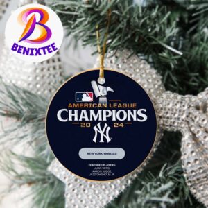 New York Yankees American League Champions 2024 MLB World Series Featured Player Juan Soto Aaron Judge And Jazz Chisholm Jr Ornament