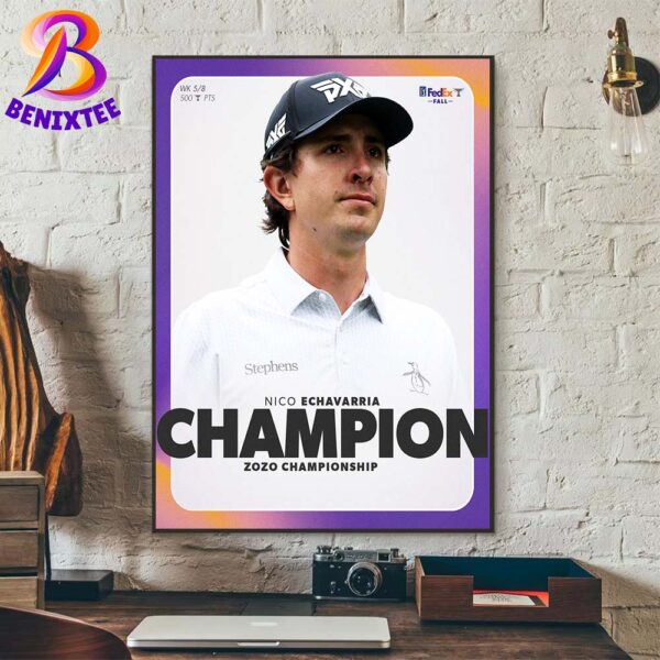 Nico Echavarria Wins The ZOZO Championship For His Second Career Victory On Tour Home Decor Poster Canvas