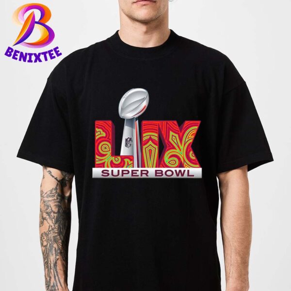 Official Logo NFL Super Bowl LIX 2025 At Caesars Superdome In New Orleans Louisiana Vintage T-Shirt