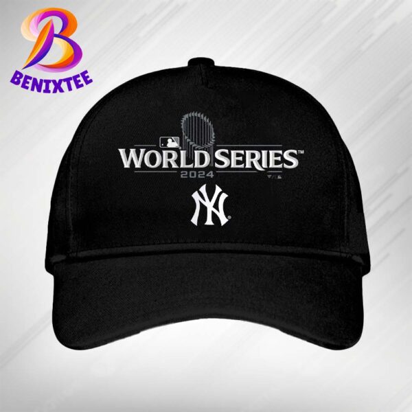 Official Logo New York Yankees MLB 2024 World Series Black Classic Cap Snapback Hat