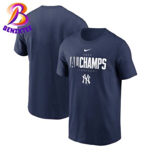 Official Logo New York Yankees Nike AL Champs 2024 American League Champions Navy T-Shirt