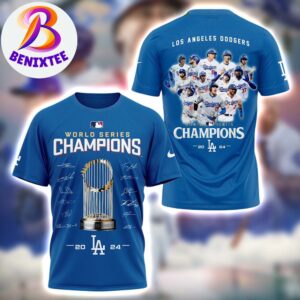 Official Los Angeles Dodgers Champions Nike MLB World Series 2024 Signature Unisex T-Shirt