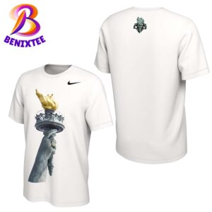 Official New York Liberty Nike 2024 WNBA Finals Champions Authentic Parade Two Sides Print T-Shirt